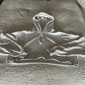 Aritzia TNA AiryAF Fleece Cropped Hoodie - Opal Grey - 2XS